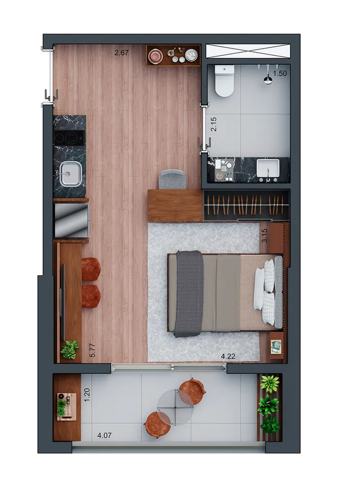 Apartamento, 1 quarto, 25 m² - Foto 8