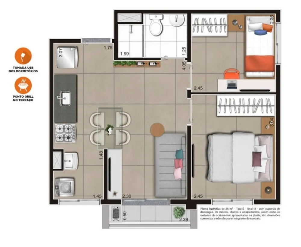 Apartamento, 1 quarto, 27 m² - Foto 1
