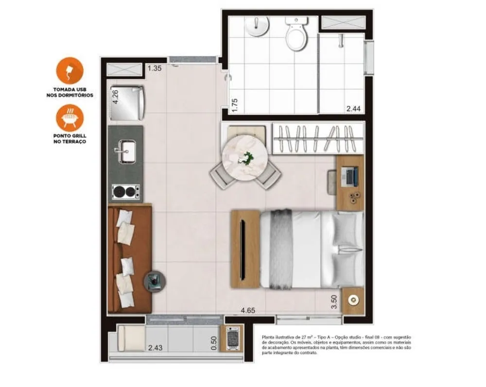 Apartamento, 1 quarto, 27 m² - Foto 9