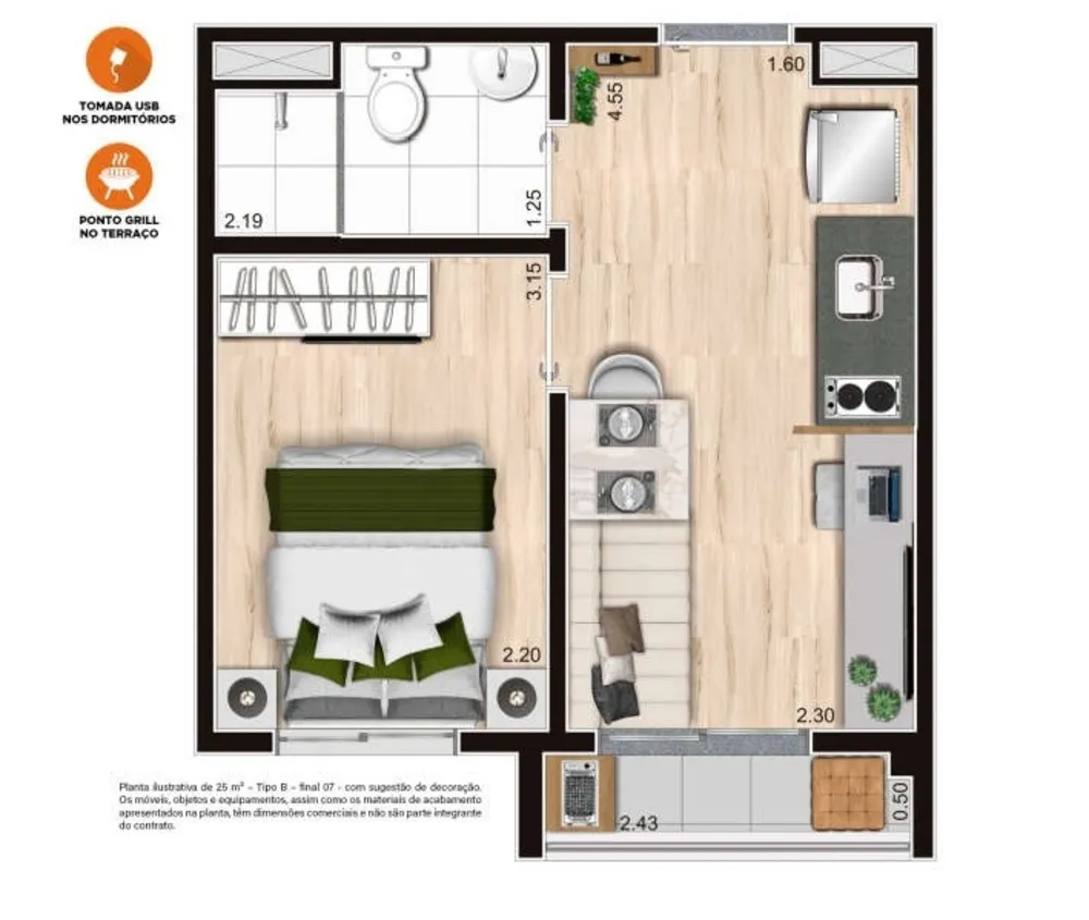 Apartamento, 1 quarto, 27 m² - Foto 8