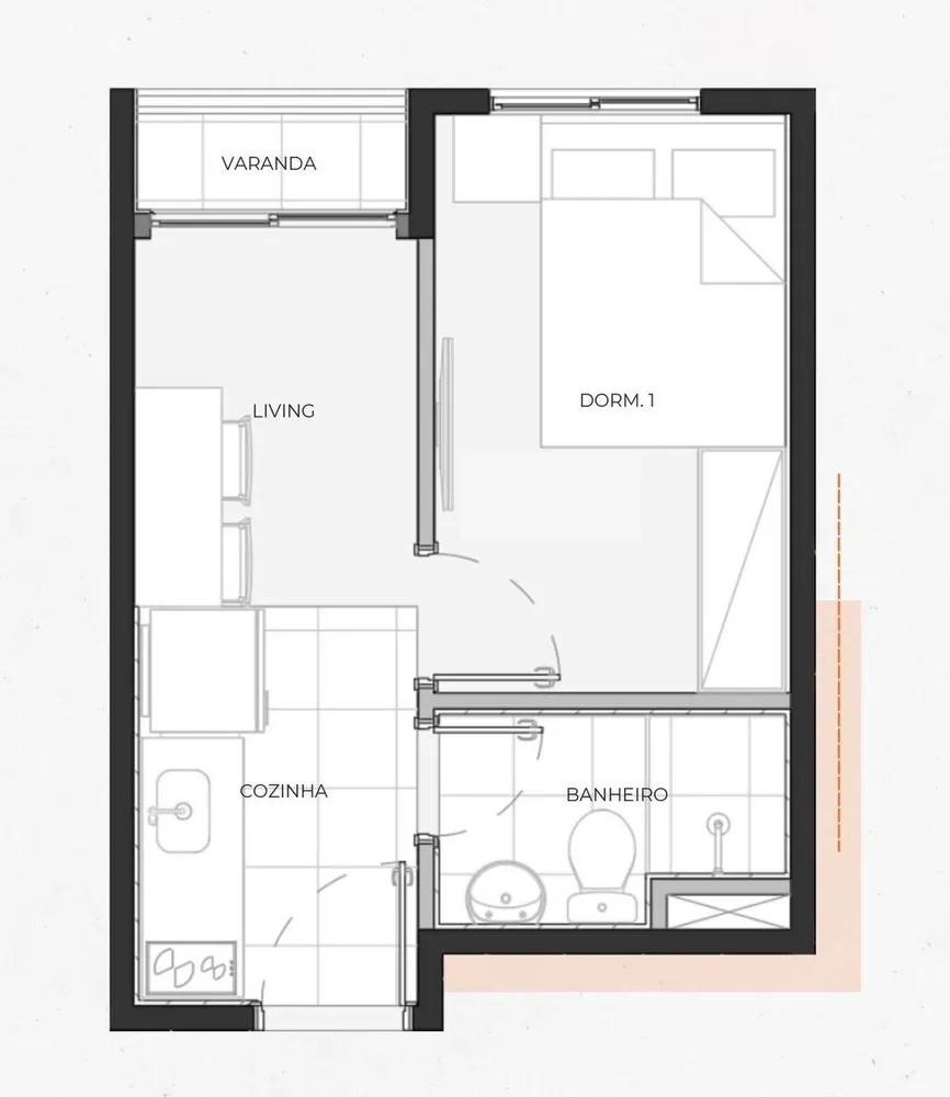 Apartamento, 1 quarto, 20 m² - Foto 4