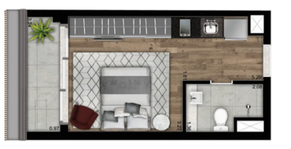 Apartamento, 1 quarto, 28 m² - Foto 7