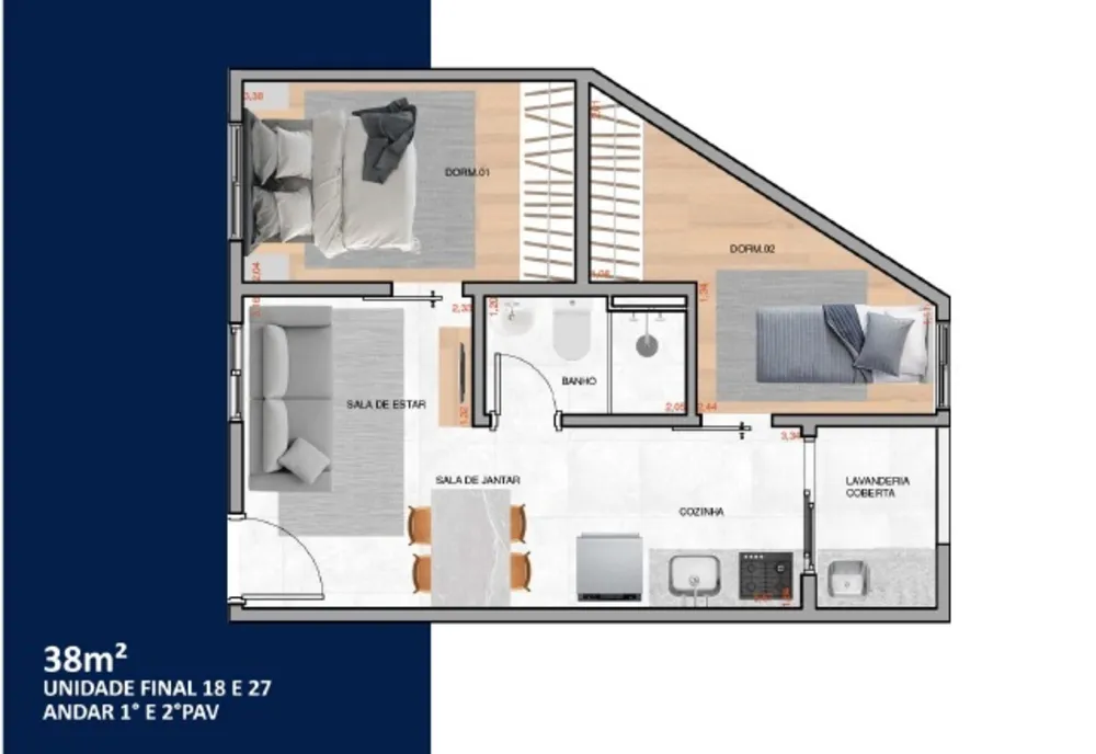 Apartamento, 2 quartos, 38 m² - Foto 7