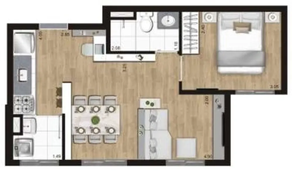 Apartamento, 2 quartos, 42 m² - Foto 4