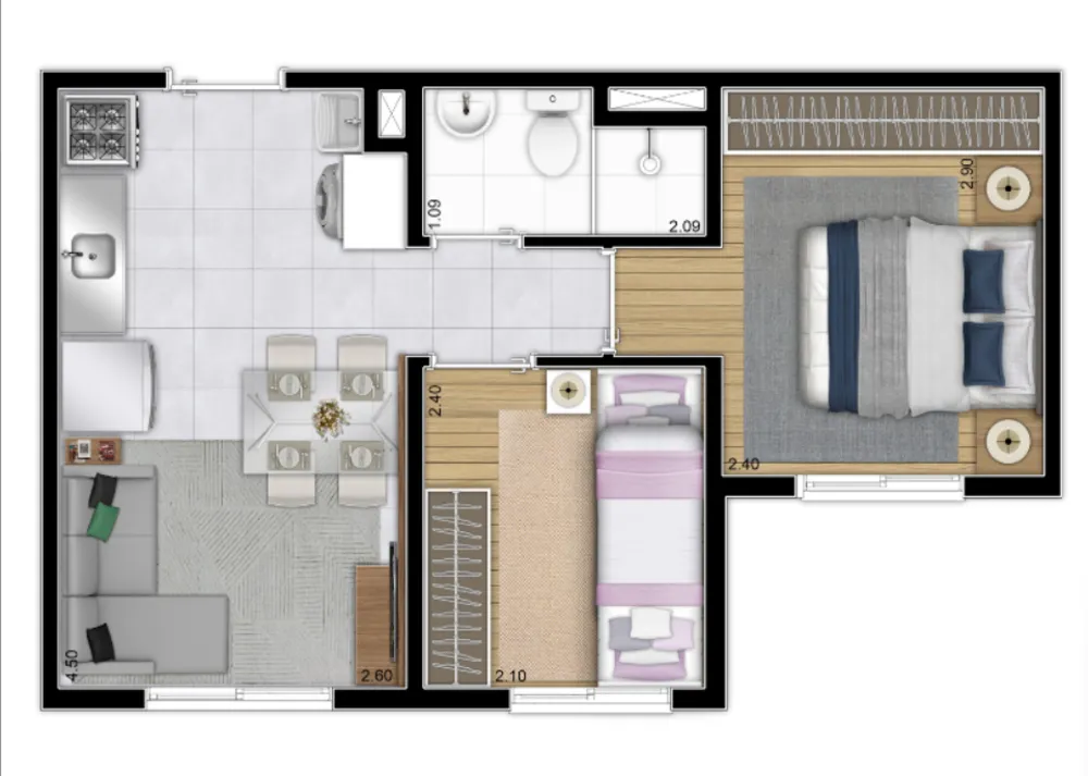 Apartamento, 2 quartos, 32 m² - Foto 1