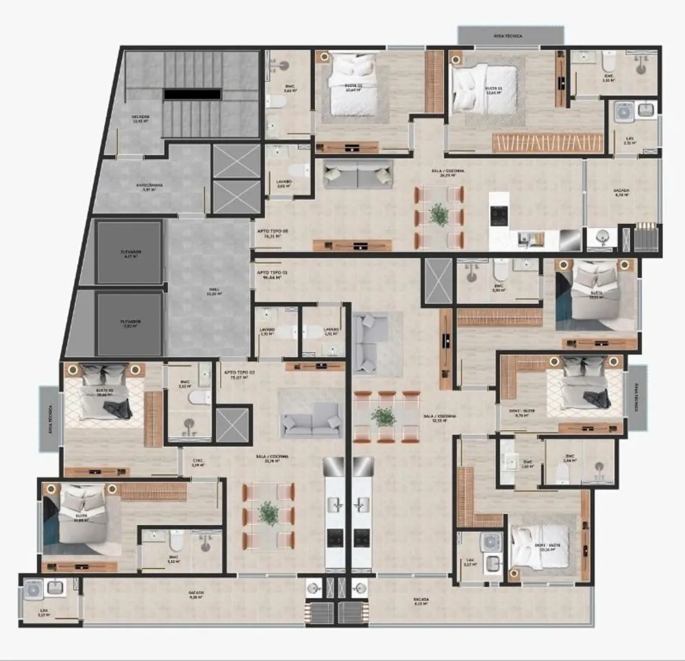 Apartamento, 2 quartos, 76 m² - Foto 3