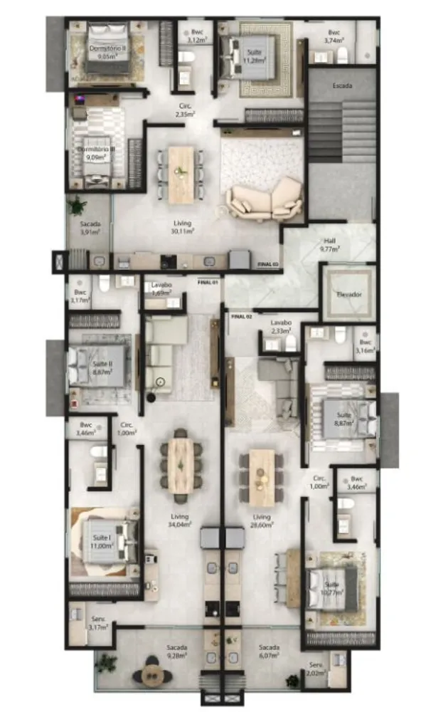 Apartamento, 2 quartos, 84 m² - Foto 3