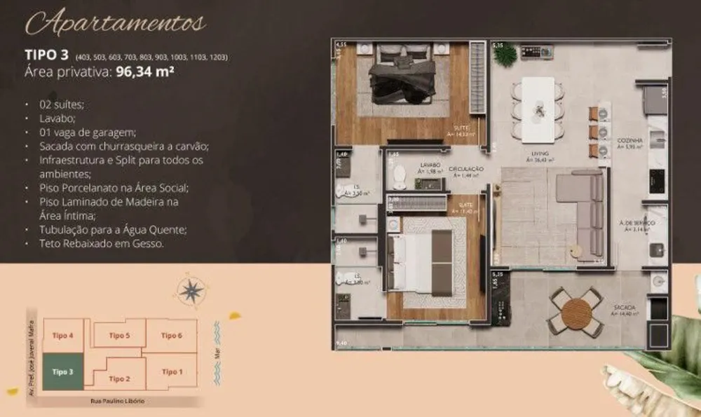 Apartamento, 2 quartos, 91 m² - Foto 1