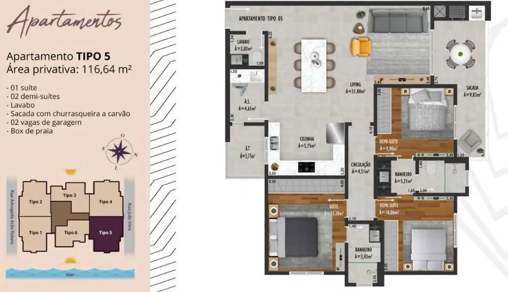 Apartamento, 3 quartos, 116 m² - Foto 4