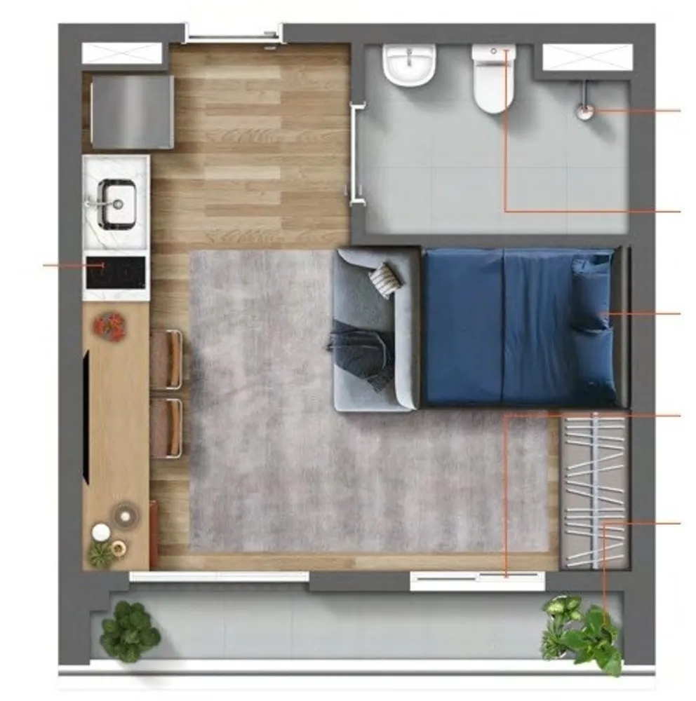 Apartamento, 1 quarto - Foto 1