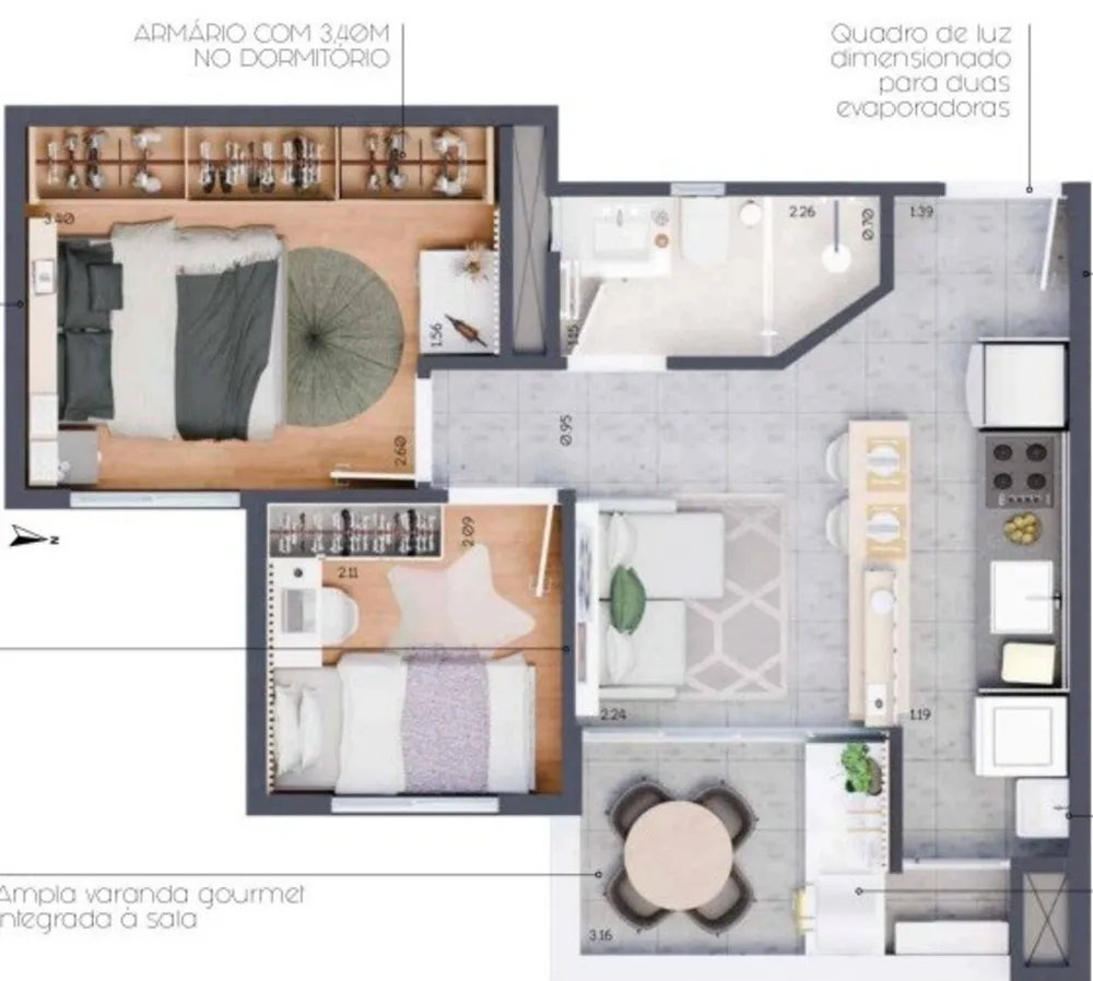 Apartamento, 2 quartos, 37 m² - Foto 15