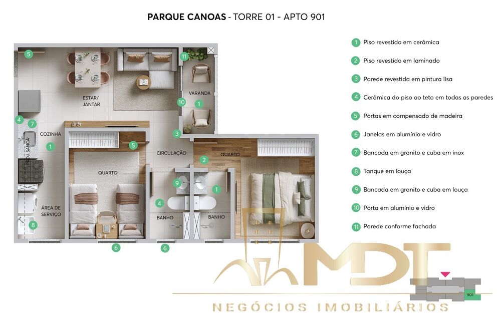 Apartamento, 2 quartos, 42 m² - Foto 1