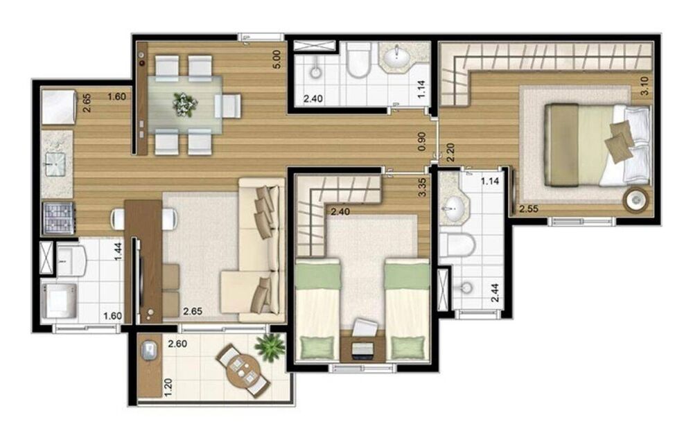 Apartamento, 2 quartos, 57 m² - Foto 1