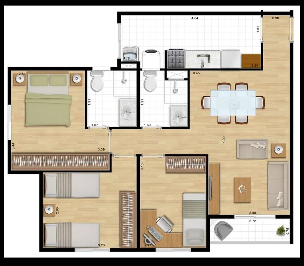 Apartamento, 3 quartos, 72 m² - Foto 8