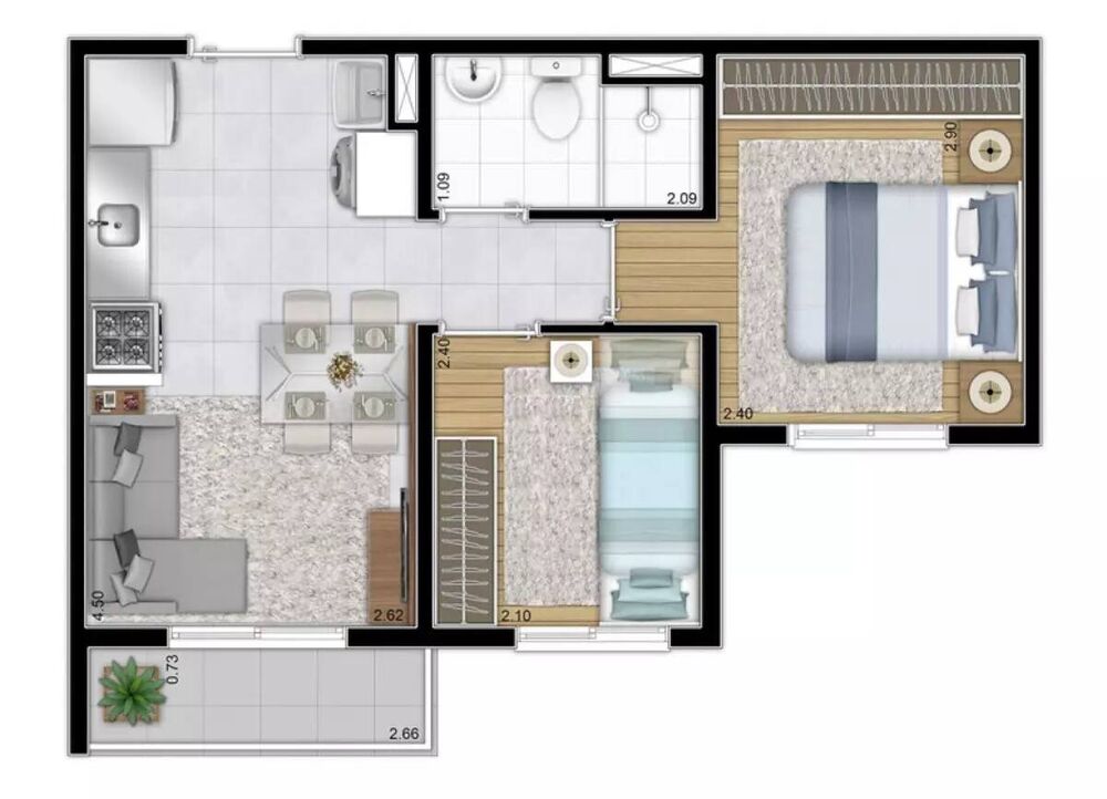 Apartamento, 2 quartos, 35 m² - Foto 7