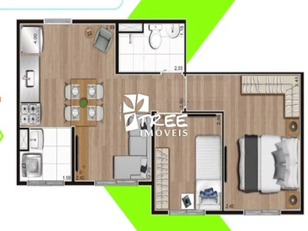 Apartamento à venda com 2 quartos, 35m² - Foto 3