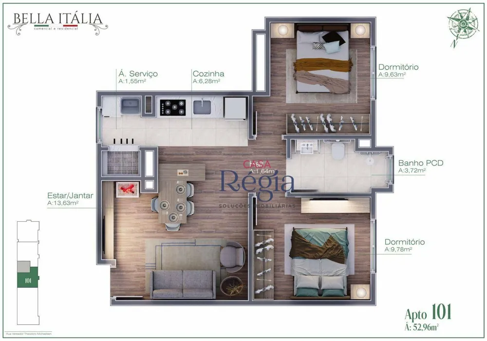 Apartamento, 2 quartos, 52 m² - Foto 5