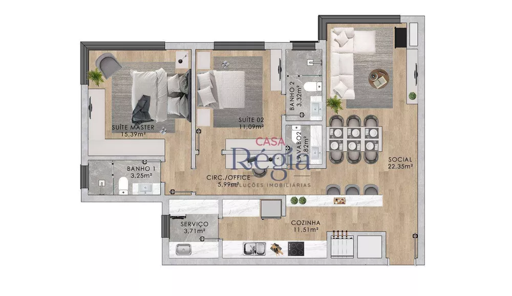 Apartamento à venda com 2 quartos, 136m² - Foto 4