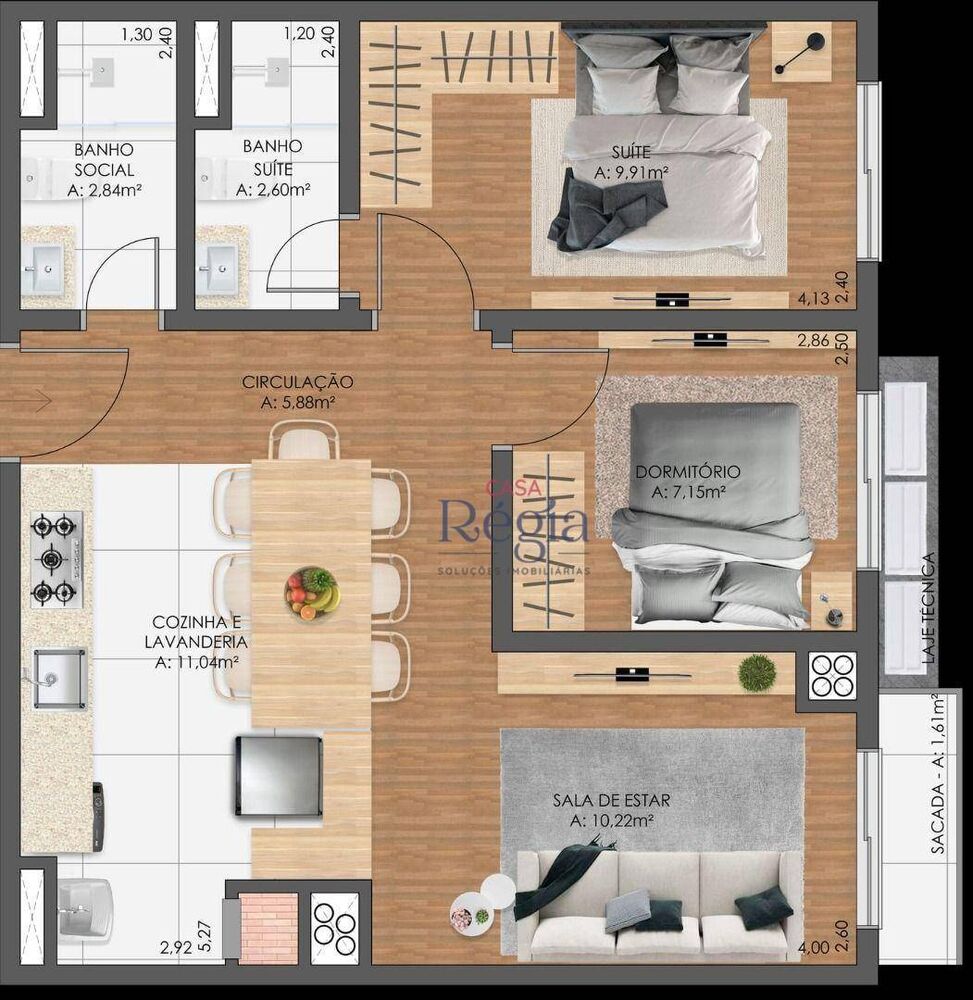Apartamento, 2 quartos, 60 m² - Foto 3