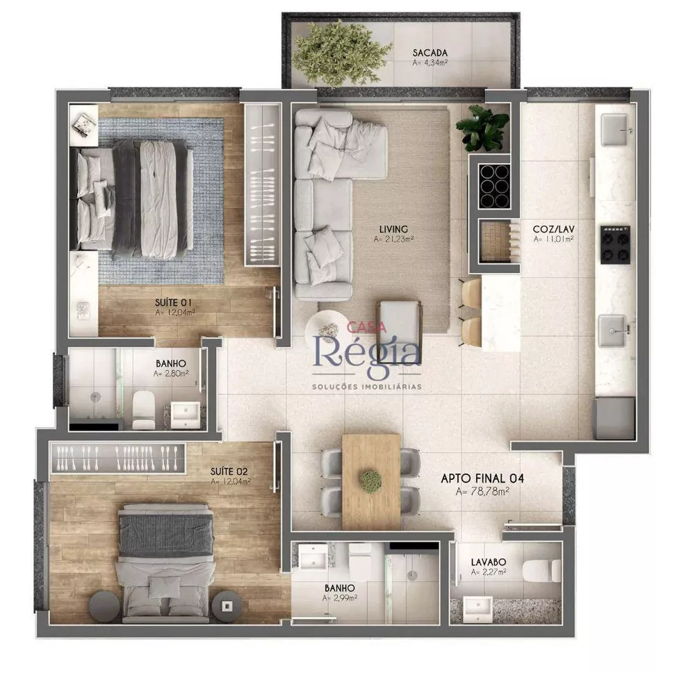 Apartamento à venda com 2 quartos, 78m² - Foto 6