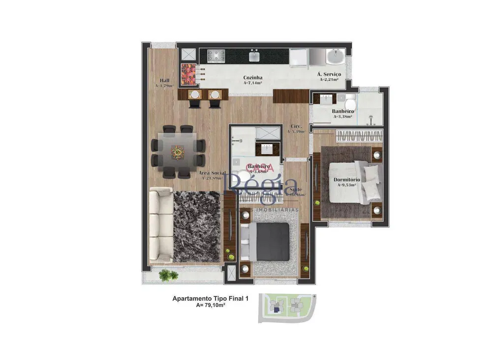 Apartamento, 2 quartos, 73 m² - Foto 9