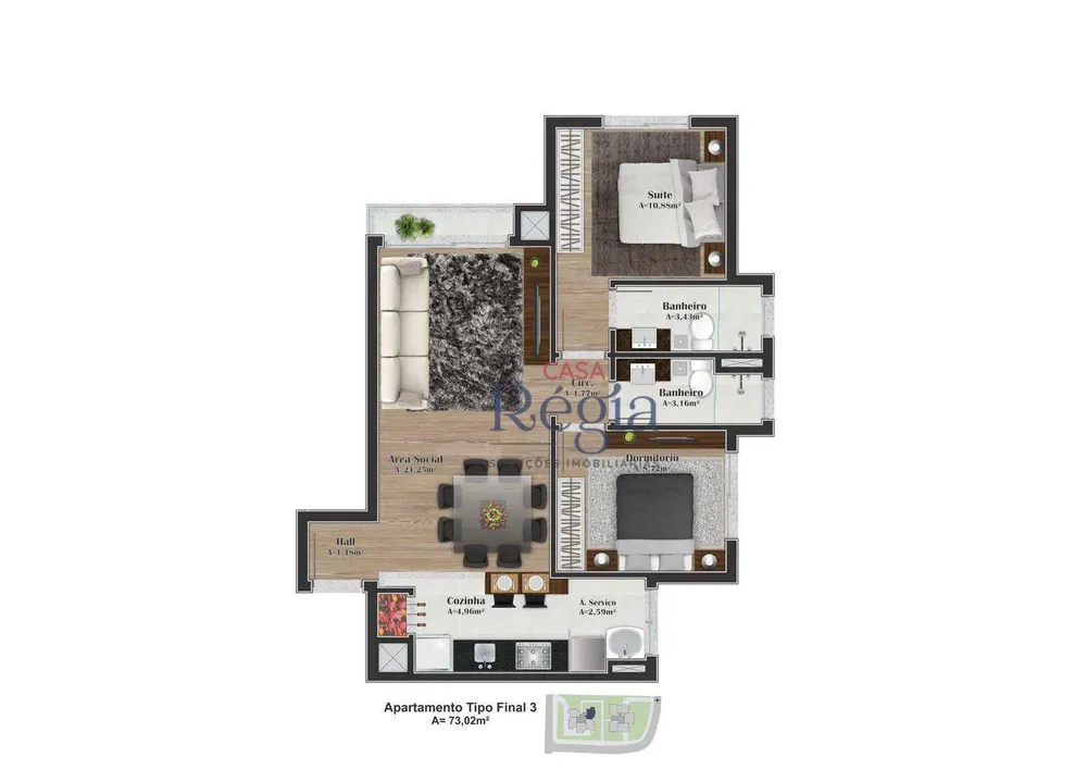 Apartamento, 2 quartos, 73 m² - Foto 7
