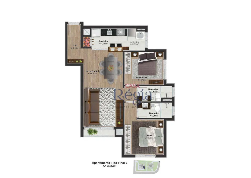Apartamento, 2 quartos, 73 m² - Foto 8