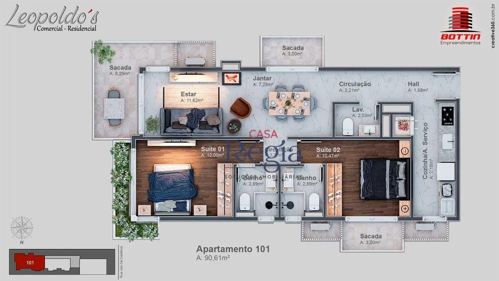 Apartamento, 2 quartos, 90 m² - Foto 4