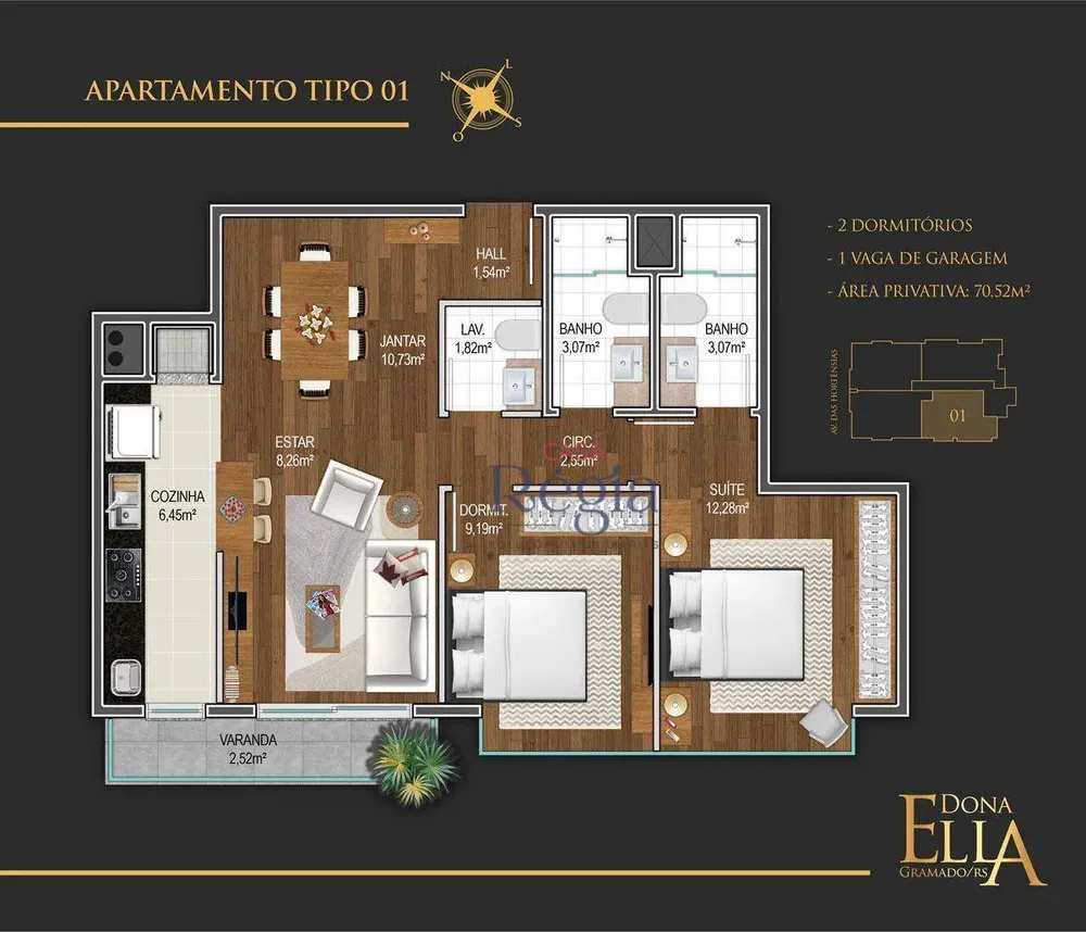 Apartamento, 2 quartos, 105 m² - Foto 1