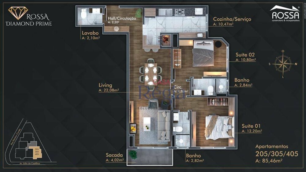 Apartamento, 2 quartos, 87 m² - Foto 1