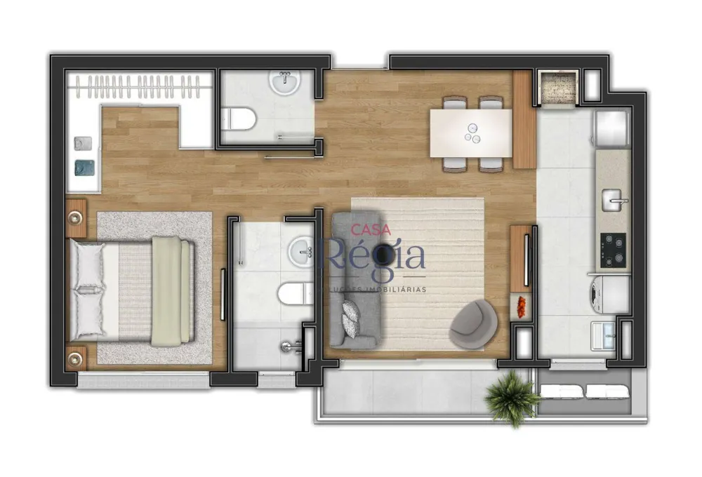 Apartamento, 1 quarto, 66 m² - Foto 1