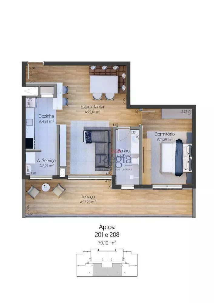 Apartamento à venda com 1 quarto, 70m² - Foto 5