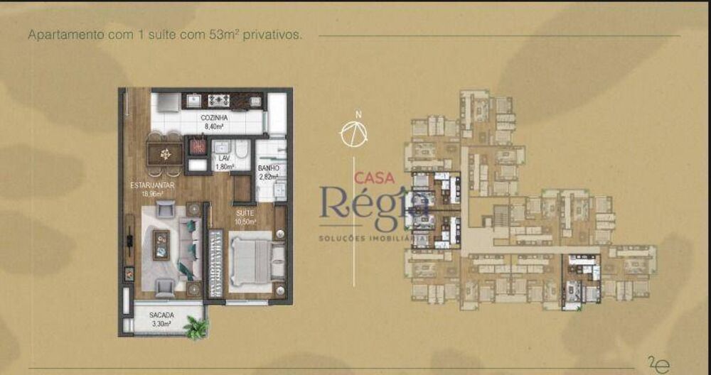 Apartamento, 1 quarto, 57 m² - Foto 1