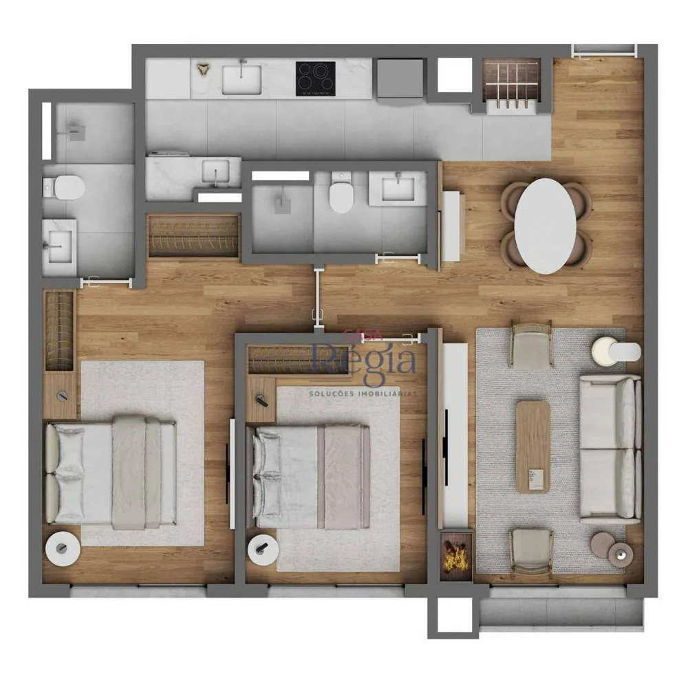 Apartamento, 2 quartos, 73 m² - Foto 2