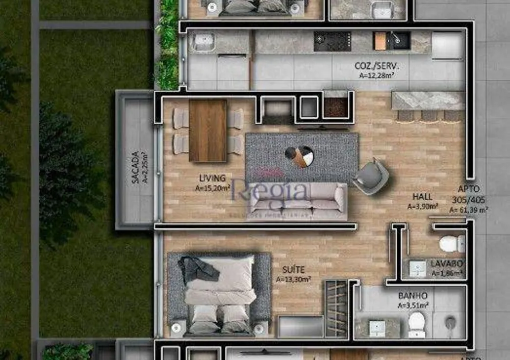Apartamento, 1 quarto, 61 m² - Foto 17