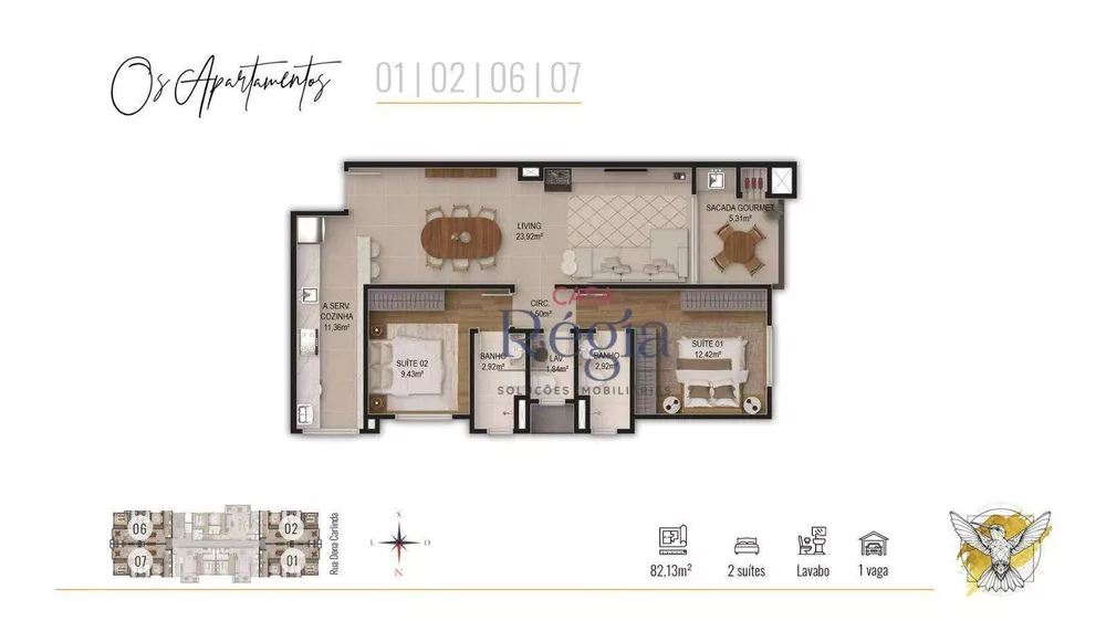 Apartamento à venda com 2 quartos, 82m² - Foto 3