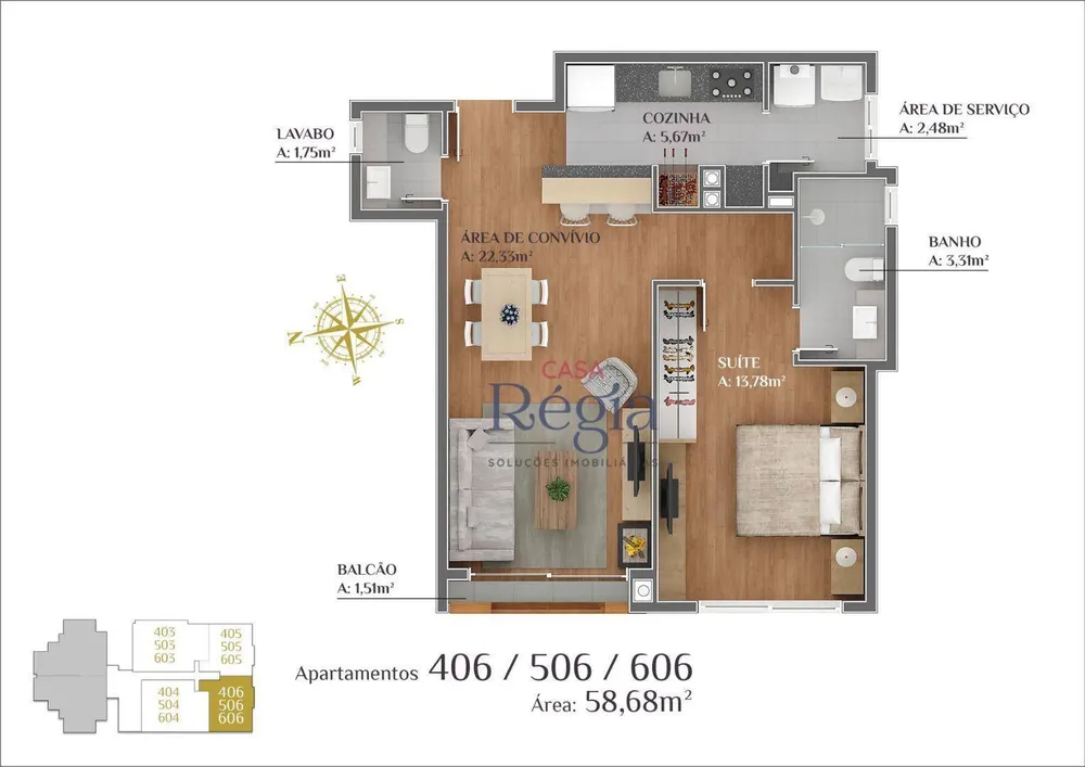 Apartamento, 1 quarto, 71 m² - Foto 6