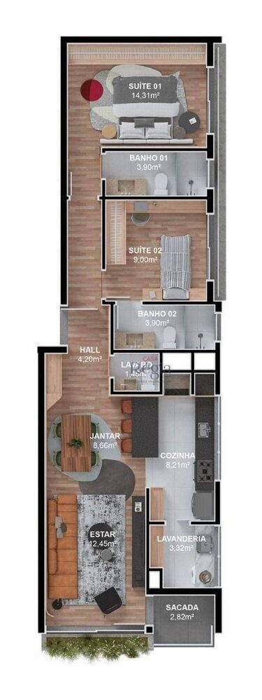 Apartamento à venda com 2 quartos, 90m² - Foto 6