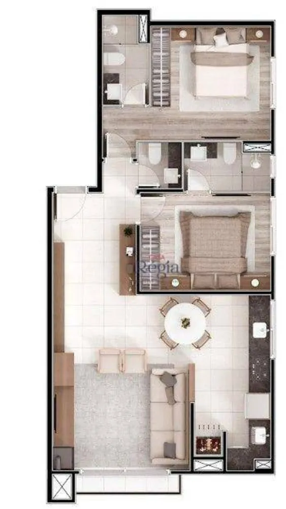 Apartamento, 2 quartos, 62 m² - Foto 3