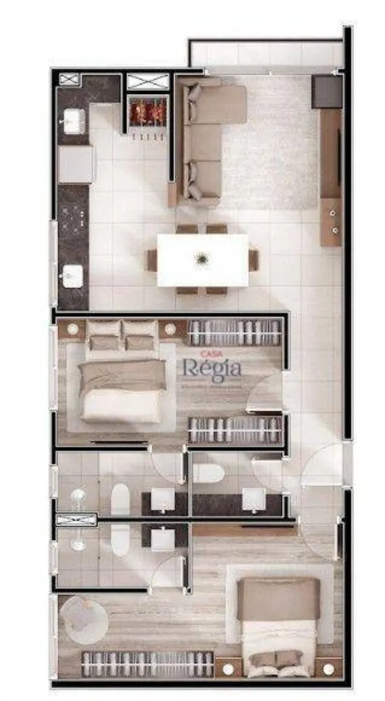 Apartamento, 2 quartos, 62 m² - Foto 2