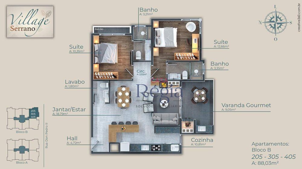 Apartamento, 2 quartos, 69 m² - Foto 1