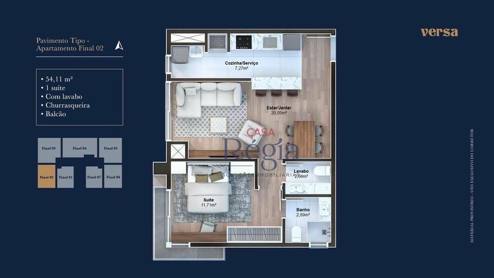 Apartamento, 1 quarto, 54 m² - Foto 2