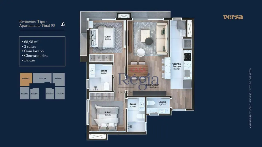Apartamento, 2 quartos, 69 m² - Foto 3