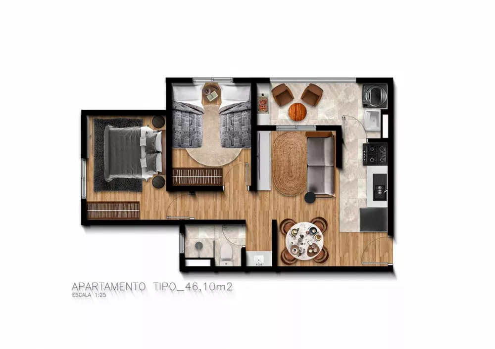 Apartamento, 2 quartos, 45 m² - Foto 5