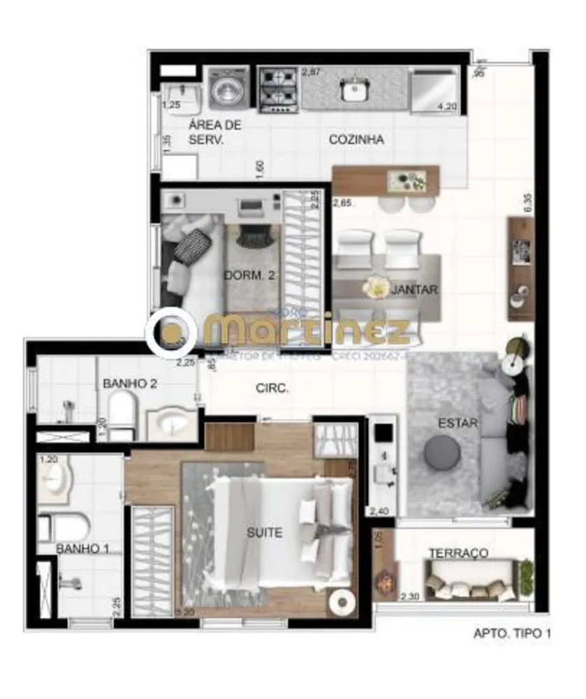 Apartamento, 2 quartos, 51 m² - Foto 1
