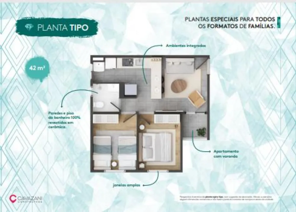 Apartamento, 2 quartos, 43 m² - Foto 1