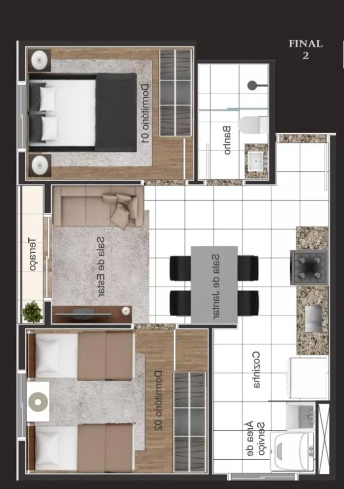 Apartamento, 2 quartos - Foto 3