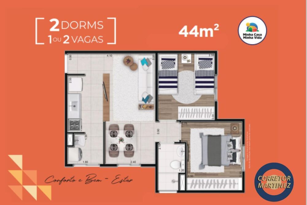 Apartamento, 2 quartos, 43 m² - Foto 15