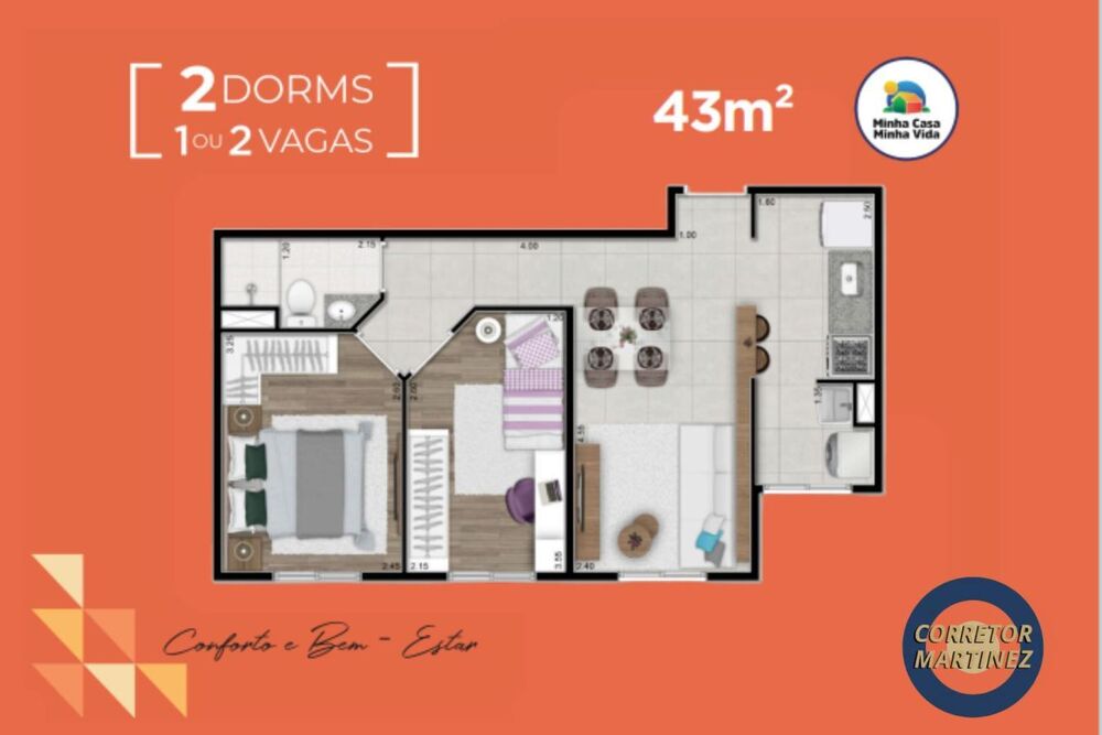Apartamento, 2 quartos, 43 m² - Foto 10