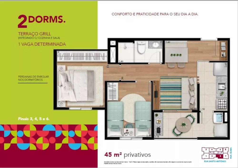 Apartamento, 2 quartos, 45 m² - Foto 4